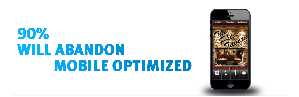 90% of potential customers will abandon a website if it isn't mobile optimized